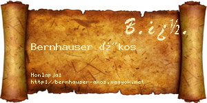 Bernhauser Ákos névjegykártya
