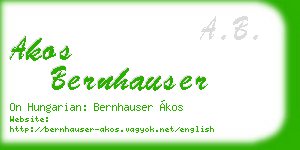akos bernhauser business card