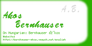 akos bernhauser business card